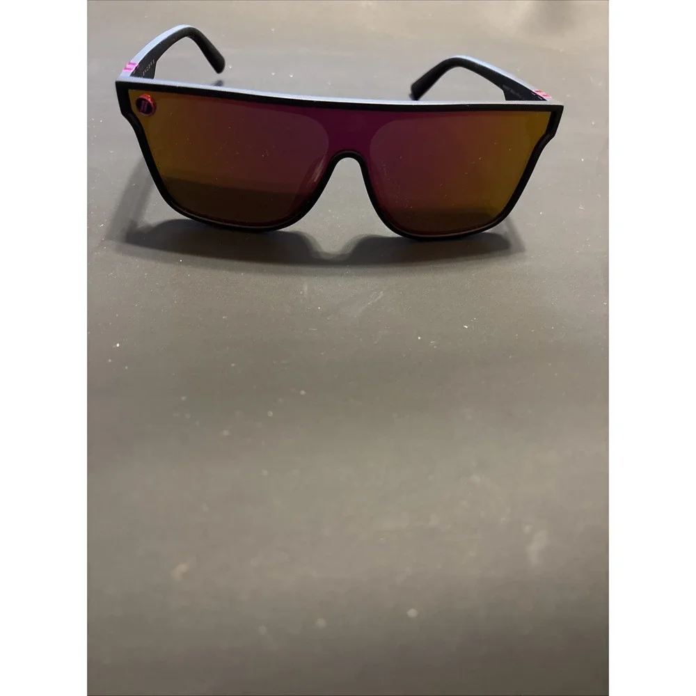 Blenders Midnight Emma Polarized Shield Sunglasses Red Mirror Black Frame